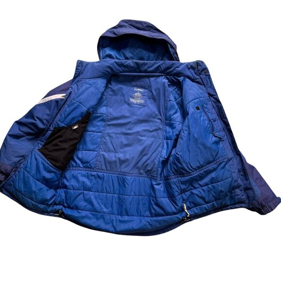 LL Bean Jacket Mens Large Tall Blue Long Sleeve Full Zip Button - Picture 3 of 15